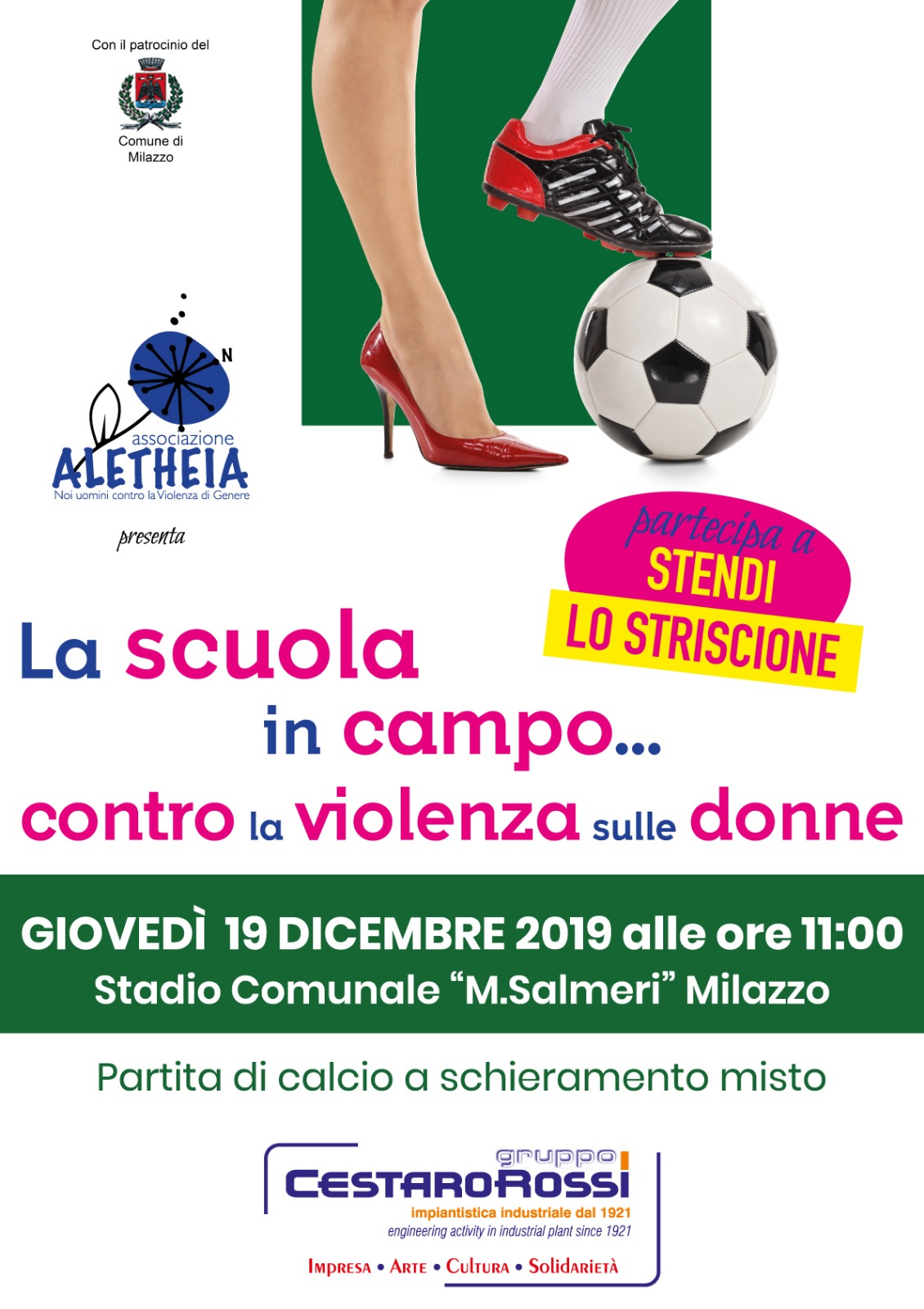 Giovedi 19 A Milazzo Una Partita Per Dare Un Calcio Alla Violenza Sulle Donne Stampalibera It